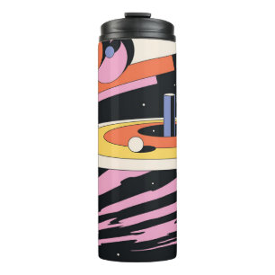 Psychedelic Space: 70s Geometric Shapes Thermal Tumbler