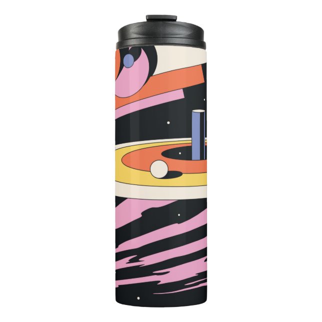 Psychedelic Space Abstract Illustration,  Geometri Thermal Tumbler (Front)