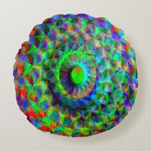 Psychedelic Spaceship...... Round Cushion