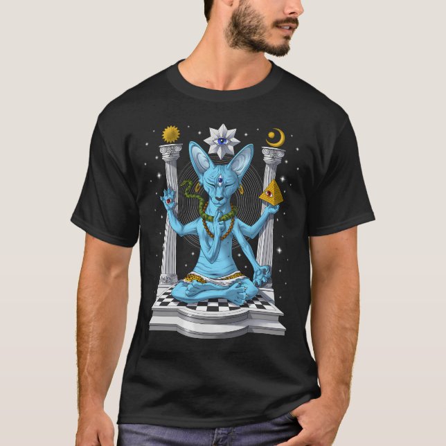 Psychedelic Sphynx Cat Shiva T-Shirt (Front)