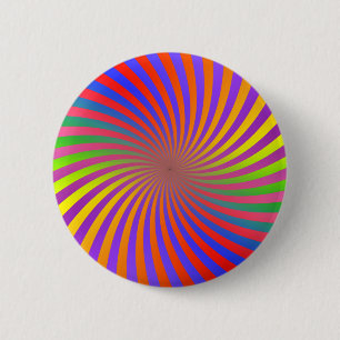Psychedelic Spiral Design: 6 Cm Round Badge
