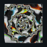 Psychedelic Spiral Fractal Bandana<br><div class="desc">This bandanna features an abstract,  psychedelic spiral fractal art in black and white with yellow,  orange,  blue,  and green accents.</div>