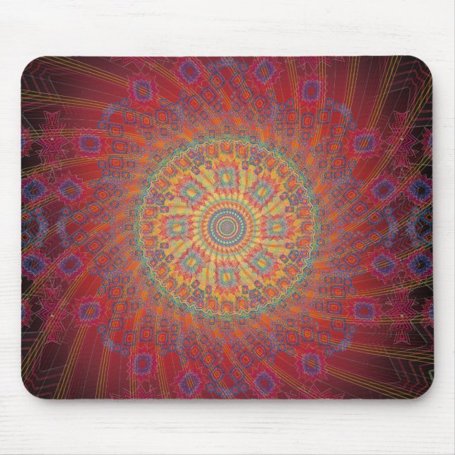 Psychedelic Spiral Fractal Design: Mousepad (Front)