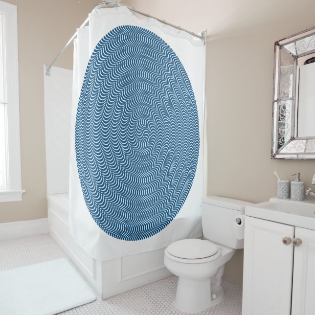 Psychedelic Spiral in Blue... Shower Curtain (In Situ)