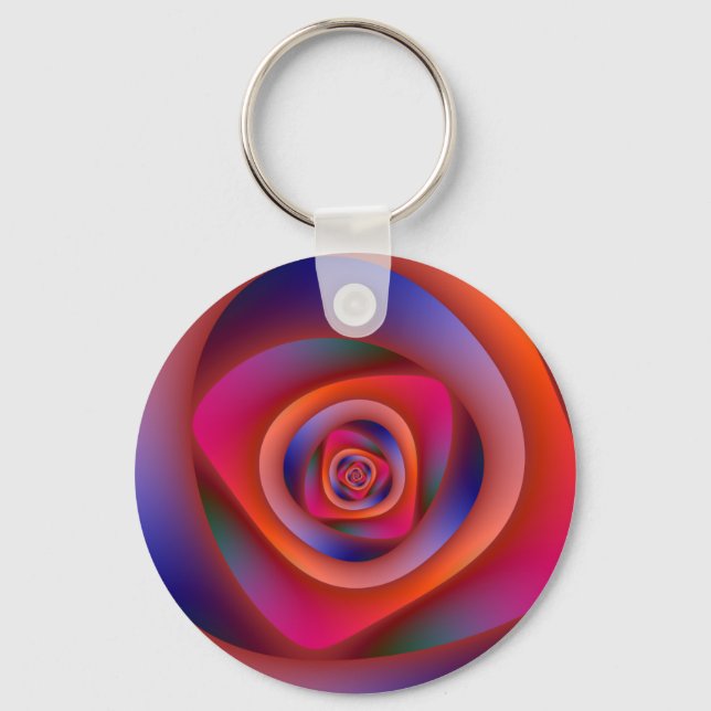 Psychedelic Spiral Labyrinth Key Chain (Front)