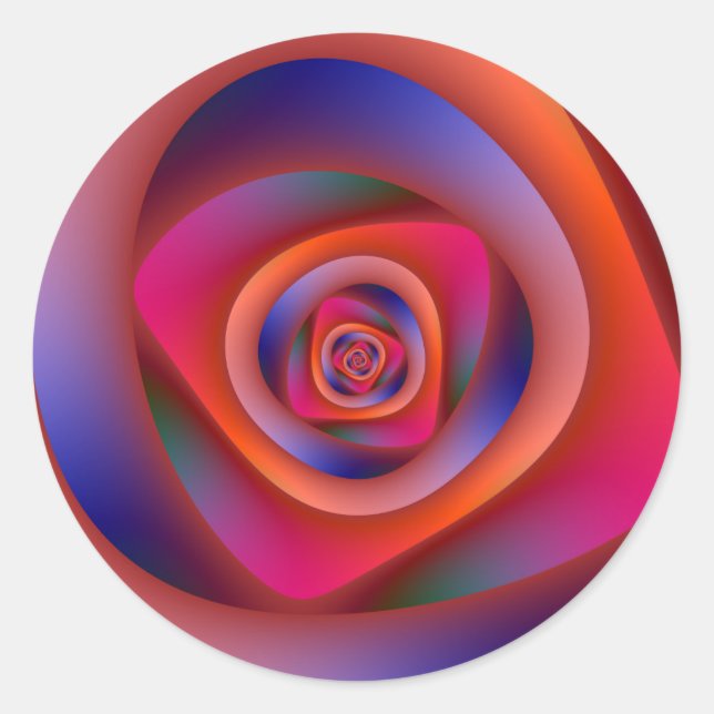 Psychedelic Spiral Labyrinth Round Sticker (Front)