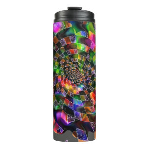 Psychedelic Spiral Mosaic Thermal Tumbler