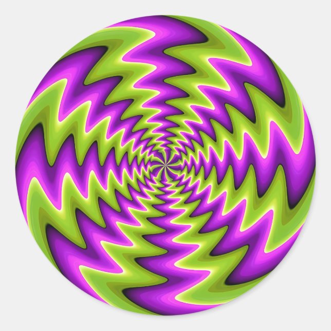 Psychedelic Spiral Optical Illusion Art Classic Round Sticker (Front)
