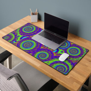Psychedelic Spiral Pattern Desk Mat