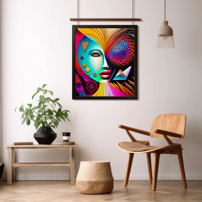 Psychedelic Spiral Woman Rainbow Energy Abstract  Poster (Creator Uploaded)