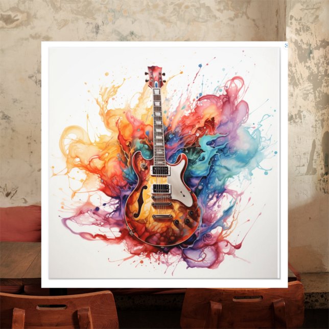 Psychedelic Splashing Guitars Photo Art #10 Print (Creator Uploaded)