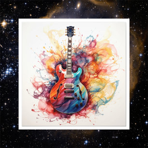 Psychedelic Splashing Guitars Photo Art #12 Print