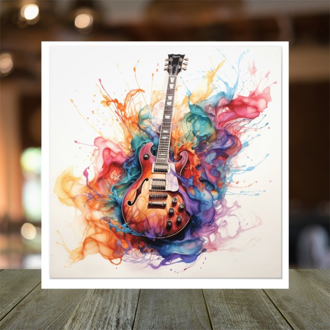 Psychedelic Splashing Guitars Photo Art #14 Print (Creator Uploaded)