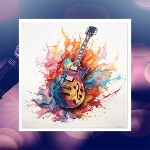 Psychedelic Splashing Guitars Photo Art #1 Print