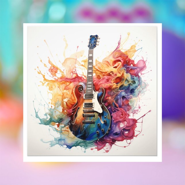 Psychedelic Splashing Guitars Photo Art #4 Print (Creator Uploaded)