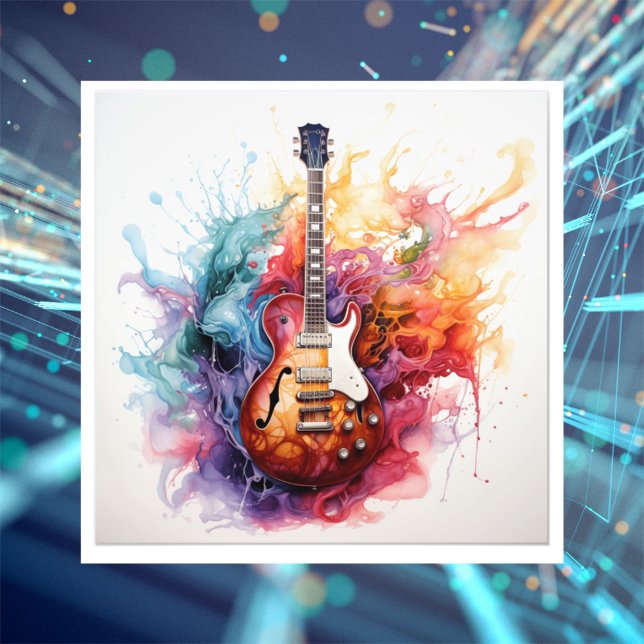 Psychedelic Splashing Guitars Photo Art #5 Print (Creator Uploaded)