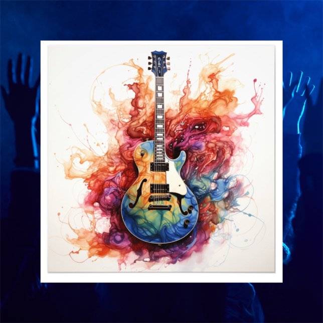 Psychedelic Splashing Guitars Photo Art #6 Print (Creator Uploaded)