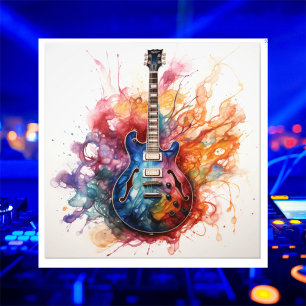 Psychedelic Splashing Guitars Photo Art #8 Print