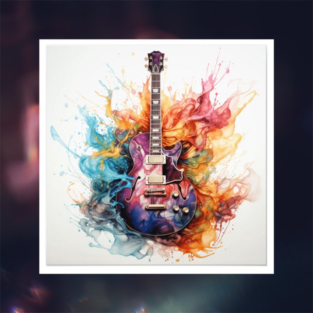Psychedelic Splashing Guitars Photo Art #9 Print (Creator Uploaded)