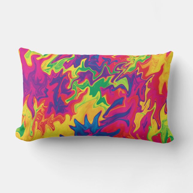Psychedelic Splashing..... Lumbar Cushion (Front)