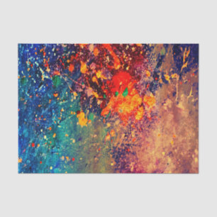 Psychedelic Splatter Colourful Rainbow Abstract Tissue Paper