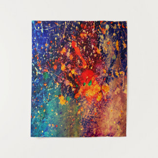 Psychedelic Splatter | Rainbow Abstract Backdrop Tapestry