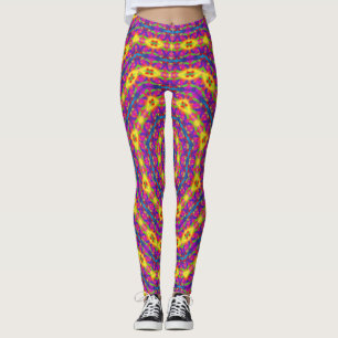Psychedelic Splodge Mandala Pattern Leggings