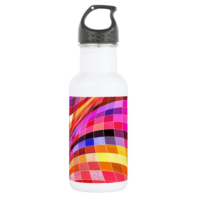 Psychedelic Square Pattern 532 Ml Water Bottle (Front)
