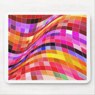 Psychedelic Square Pattern Mouse Pad