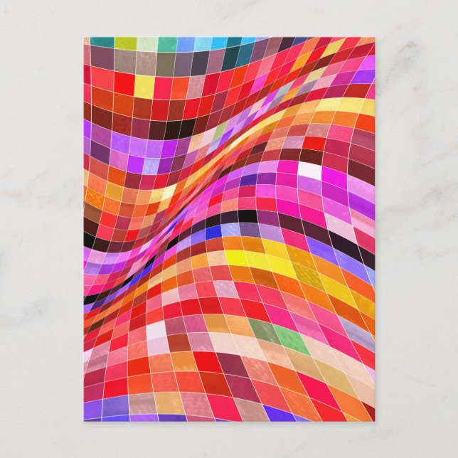 Psychedelic Square Pattern Postcard (Front)