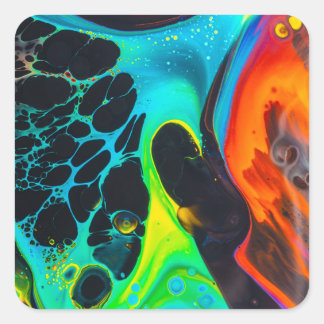 Psychedelic Square Sticker