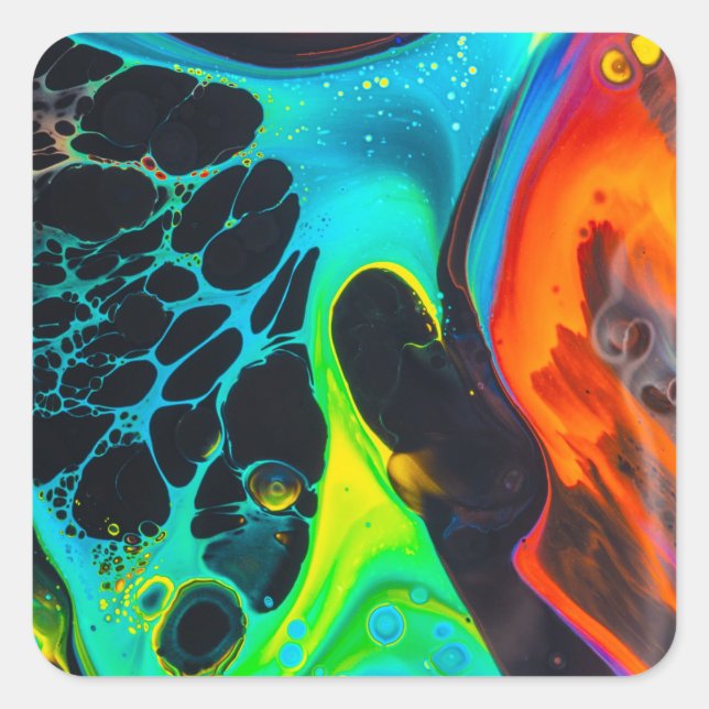 Psychedelic Square Sticker (Front)