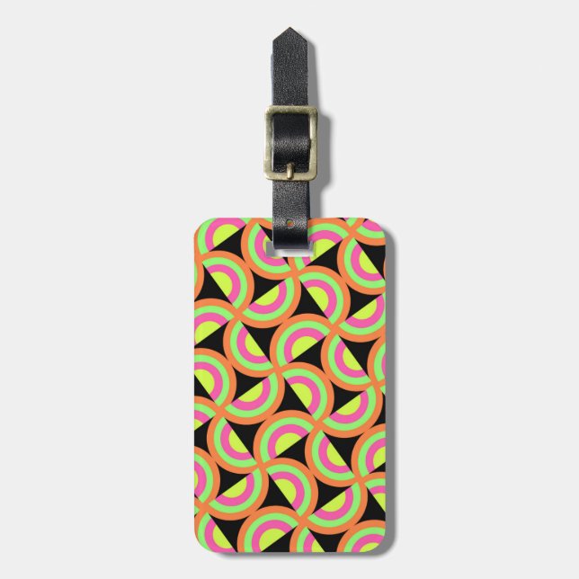 Psychedelic Squares Luggage Tag (Front Vertical)