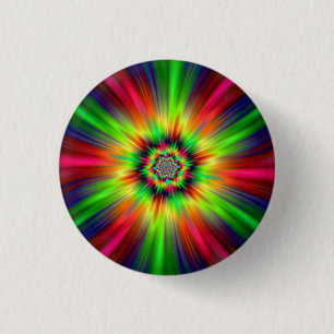 Psychedelic Star Burst 3 Cm Round Badge