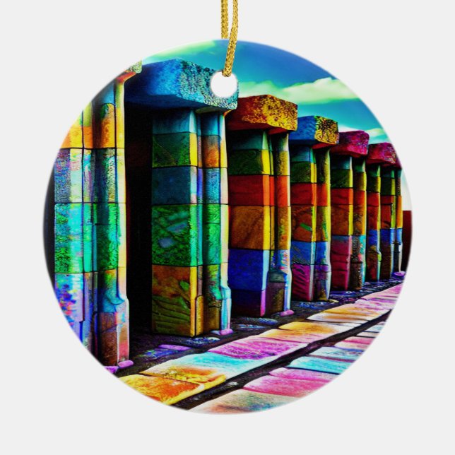 Psychedelic Stones Ceramic Ornament (Front)