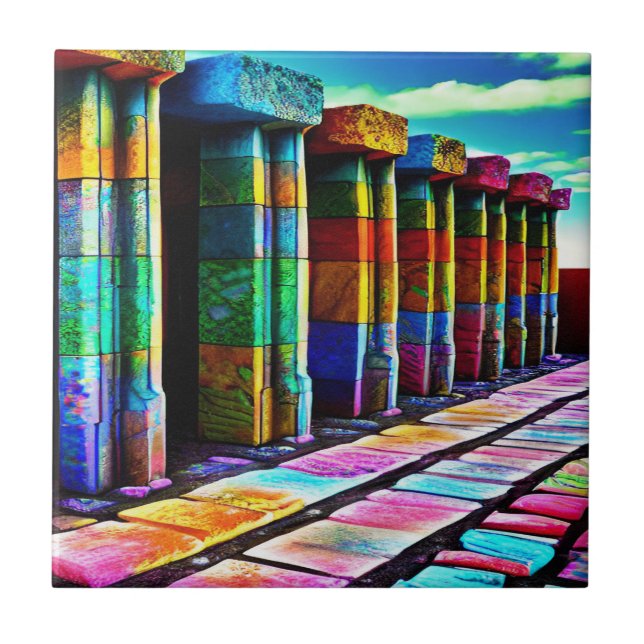 Psychedelic Stones Ceramic Tile (Front)