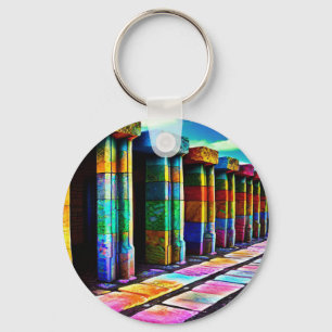 Psychedelic Stones Key Ring