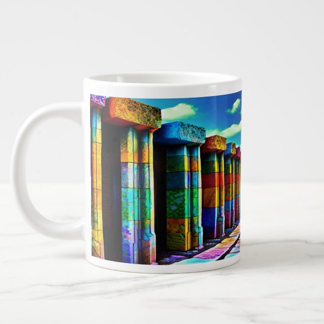 Psychedelic Stones Large Coffee Mug (Left)
