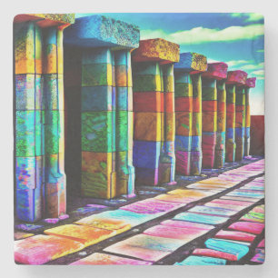 Psychedelic Stones Stone Coaster