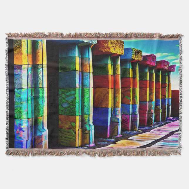 Psychedelic Stones Throw Blanket (Front)