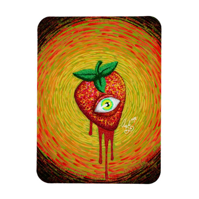 Psychedelic Strawberry Magnet (Vertical)