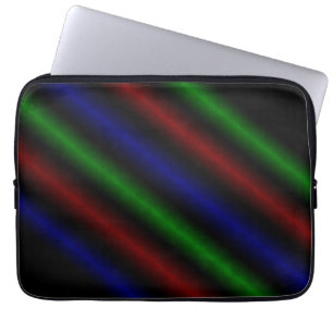 Psychedelic Stripe In Red Blue Green Laptop Sleeve