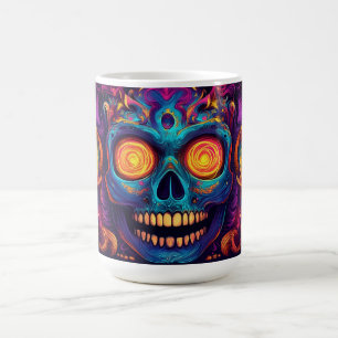 Psychedelic Sugar Skull Art - Day of the Dead Coffee Mug
