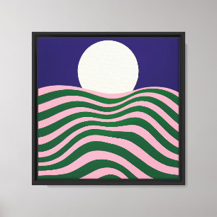 Psychedelic Sun and Rippling Waves3 Canvas Print