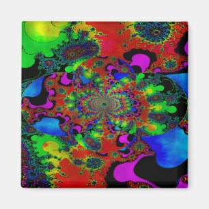 "Psychedelic Sunrise In Stained Glass" Magnet