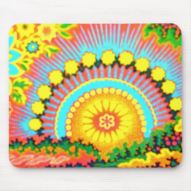 Psychedelic Sunset 60's Vintage  Mousepad (Front)