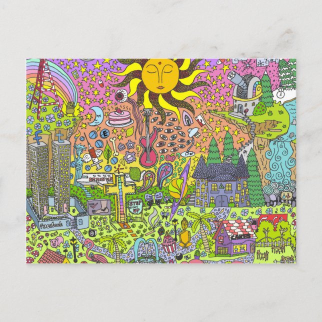 PSYCHEDELIC SUNSET POSTCARD (Front)