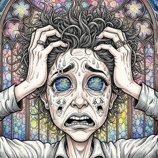 Psychedelic Surreal Art T-Shirt – Emotional Face D