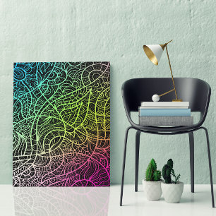 Psychedelic Surreal Rainbow Colour Lines Dreamscap Canvas Print