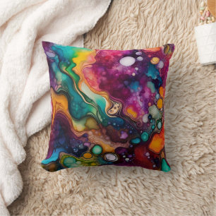 Psychedelic Surreal Watercolor Pattern Cushion